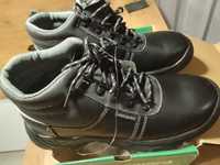 Buty robocze męskie czarne nowe z blachą antypoślizgowe olej