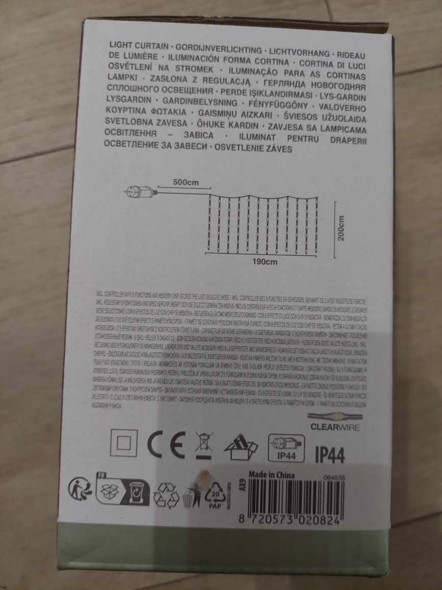 Kurtyna świetlna LED ozdoba swiateczna