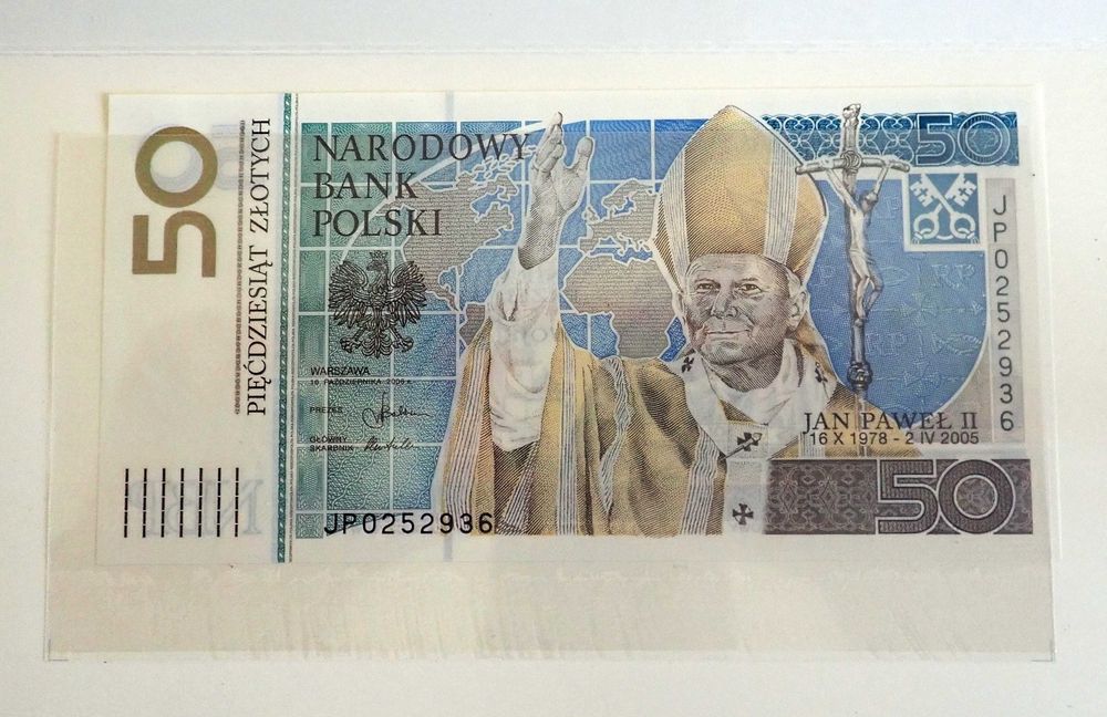 Papież Jan Paweł II - banknot 50 zł.
