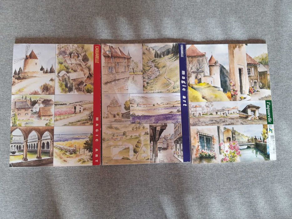 Conjunto revista "Magic Art" para aprender a pintar desenho aquarela