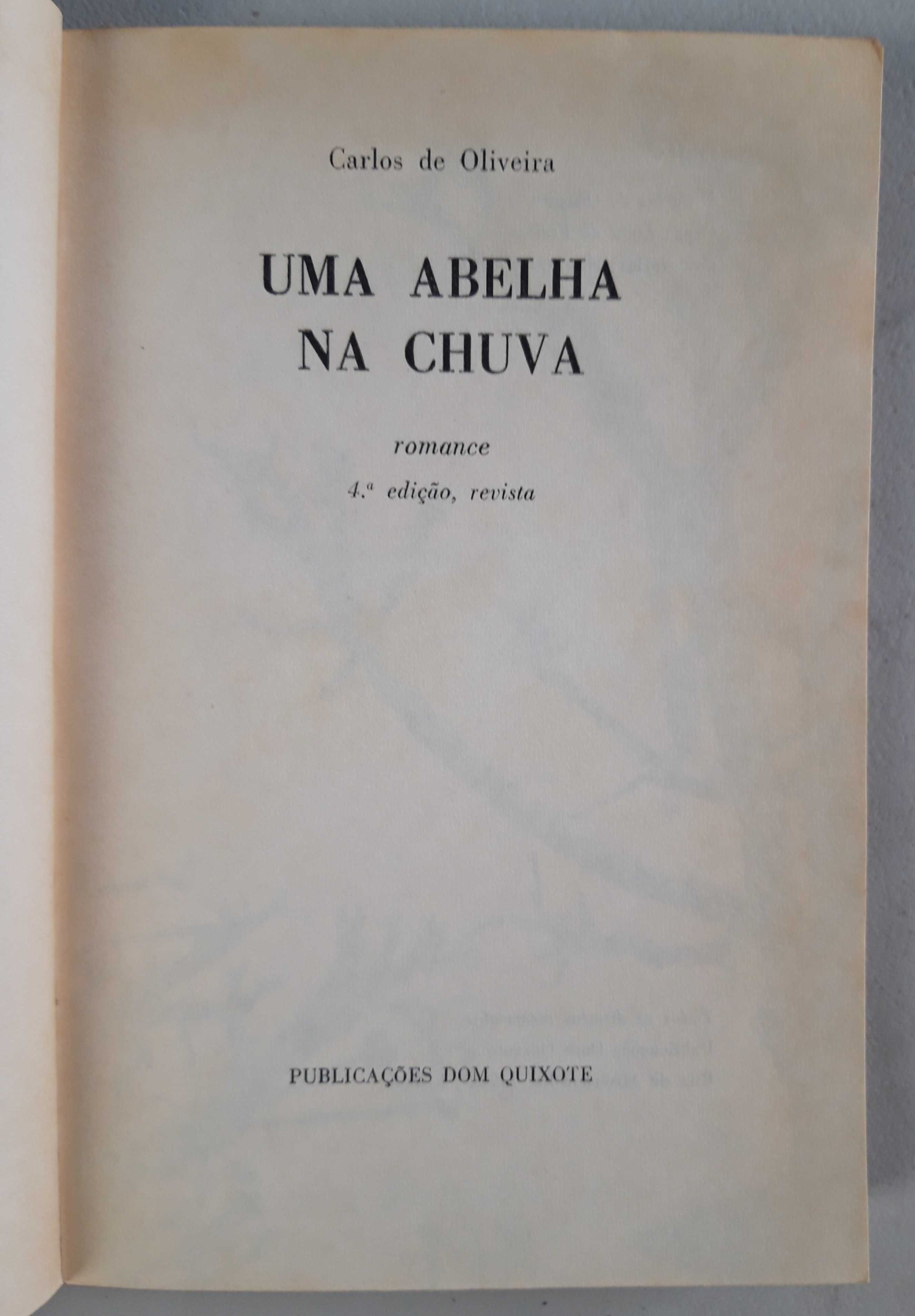 Livro Ref: CxB  - Carlos de Oliveira - Uma Abelha na Chuva