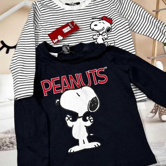 Lupilu Peanuts BLUZKI NIEMOWLĘCE z biobawełny GOTS, 2 sztuki, r. 62/68