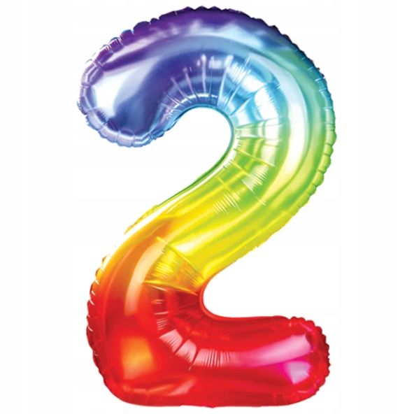 cyferka balon tęczowy ombre żelki piąte 5 dwa eleganckie urodziny pięć