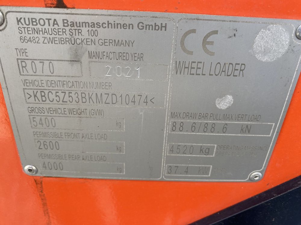 Kubota R070 R082 R065 komatsu wa80 cat 906 liebherr 506 volvo l30 L35