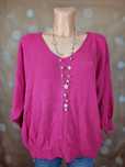 Sweter sweterek oversize XL 42 nowy różowy włoski made in italy in