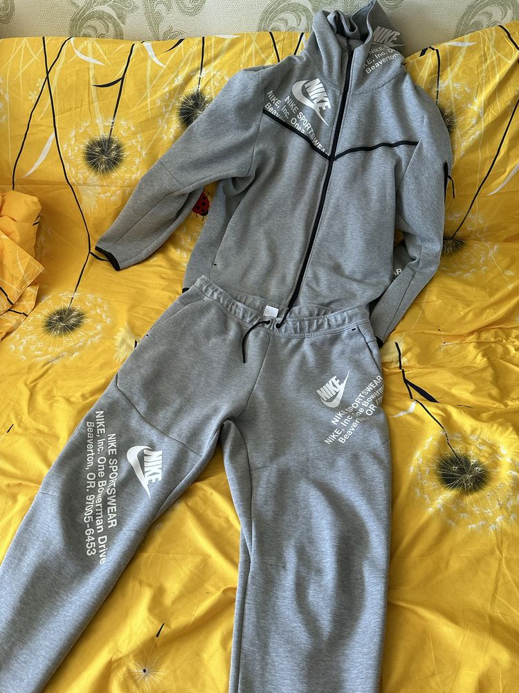 Костюм Nike tech fleece серый Drill
