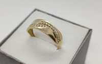 Śliczny złoty pierścionek z cyrkoniami 2,44g p585 r.27 / LID złoto