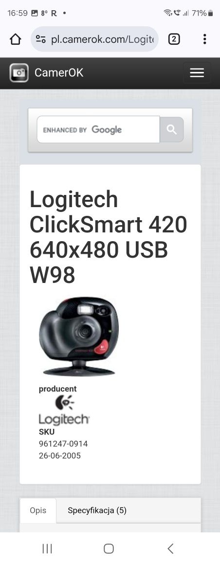 Aparat kamerka Logitech Click Smart 420