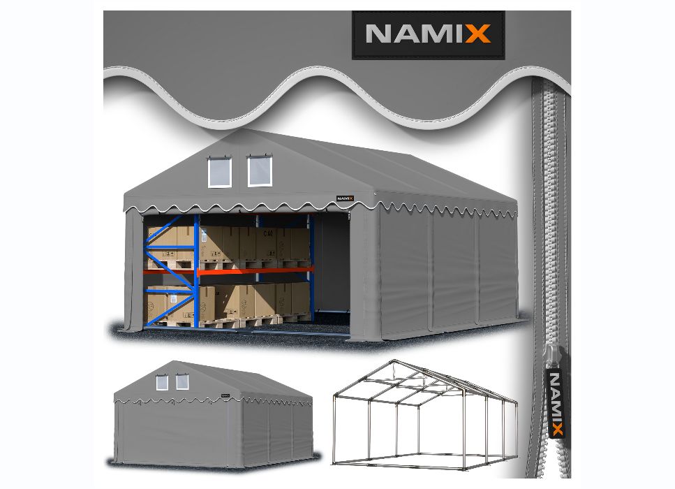 Namiot GRAND 6x6 magazynowy handlowy garaż PVC 560g/m2 MOCNY