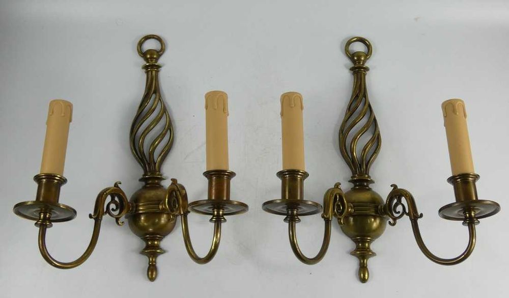 Duże KINKIETY kinkiet para mosiądz 36 cm