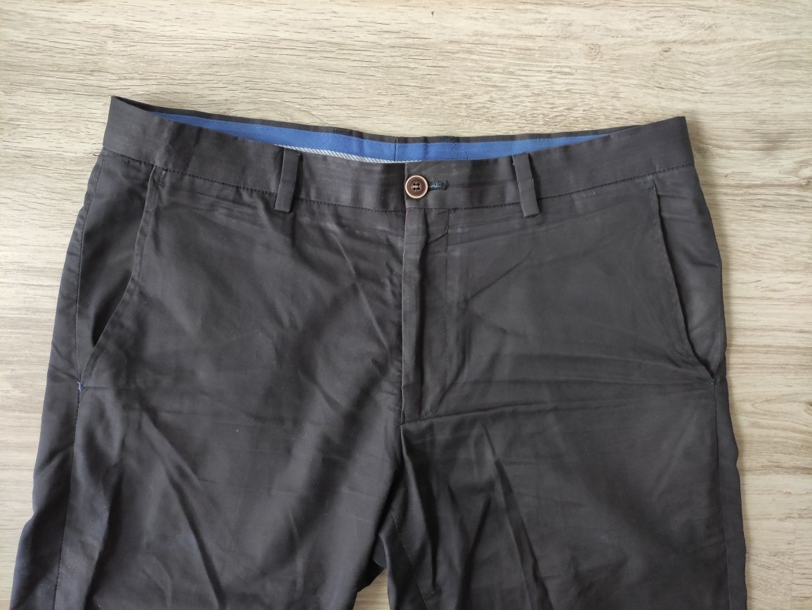 Eleganckie spodnie gładkie czarne 32/40-42 Cedar Wood State 100% baw.