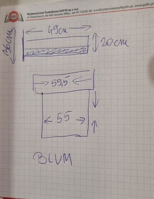 Szuflada blum z prowadnicami