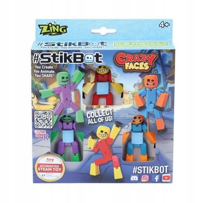 STIKBOT Stik Bot CRAZY FACES 3szt zestaw figurek figurki Animacji S153