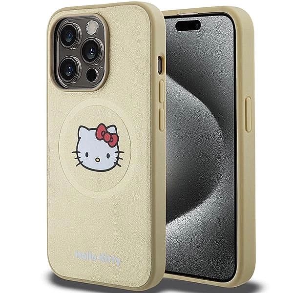 Etui Hello Kitty Leather Kitty Head MagSafe na iPhone 14 Pro Max - zło