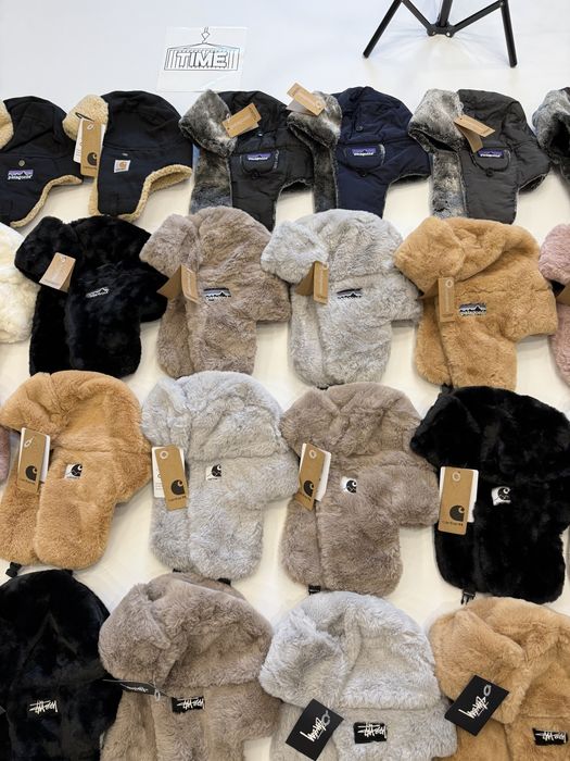 Шапки-вушанки з хутром / ушанки patagonia, stussy, carhartt