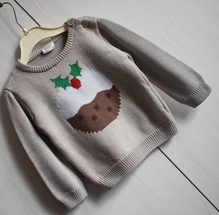 Sweter świąteczny święta mikołajki 74 80 xmas gwiazdkę wigilię bombka