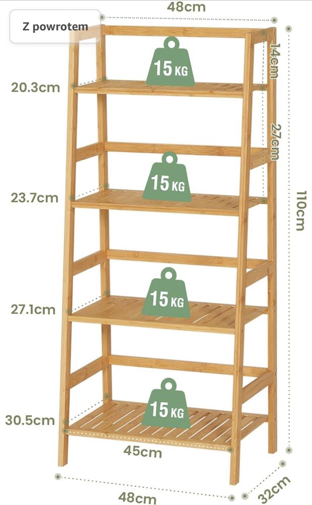 Regał bambusowy Nowy !