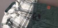Zara, komplet spodnie ocieplane z koszulą flanelową, rozmiar 74