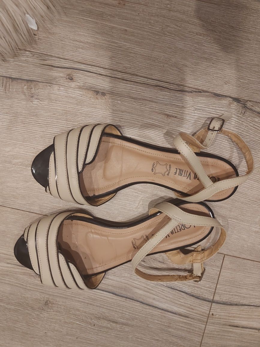 Skórzane włoskie damskie buty 38