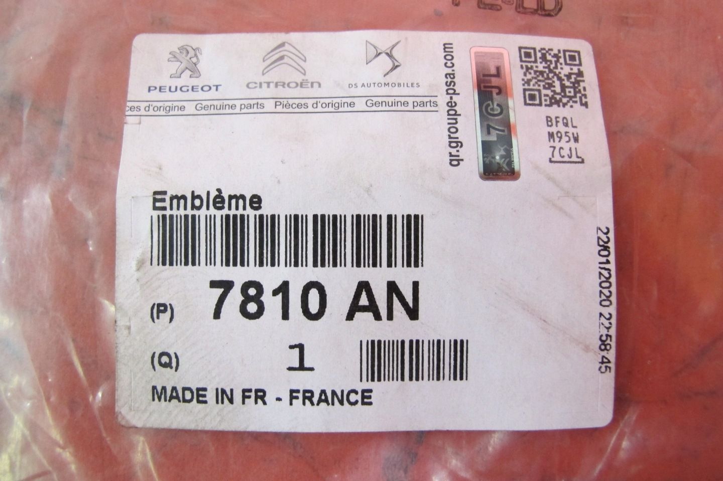 PEUGEOT 308 I T7 LIFT 11- LOGO ENBLEMAT ZNACZEK PRZÓD AA3563161300
