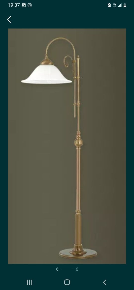 Lampa stojąca mosiężna capri kutek