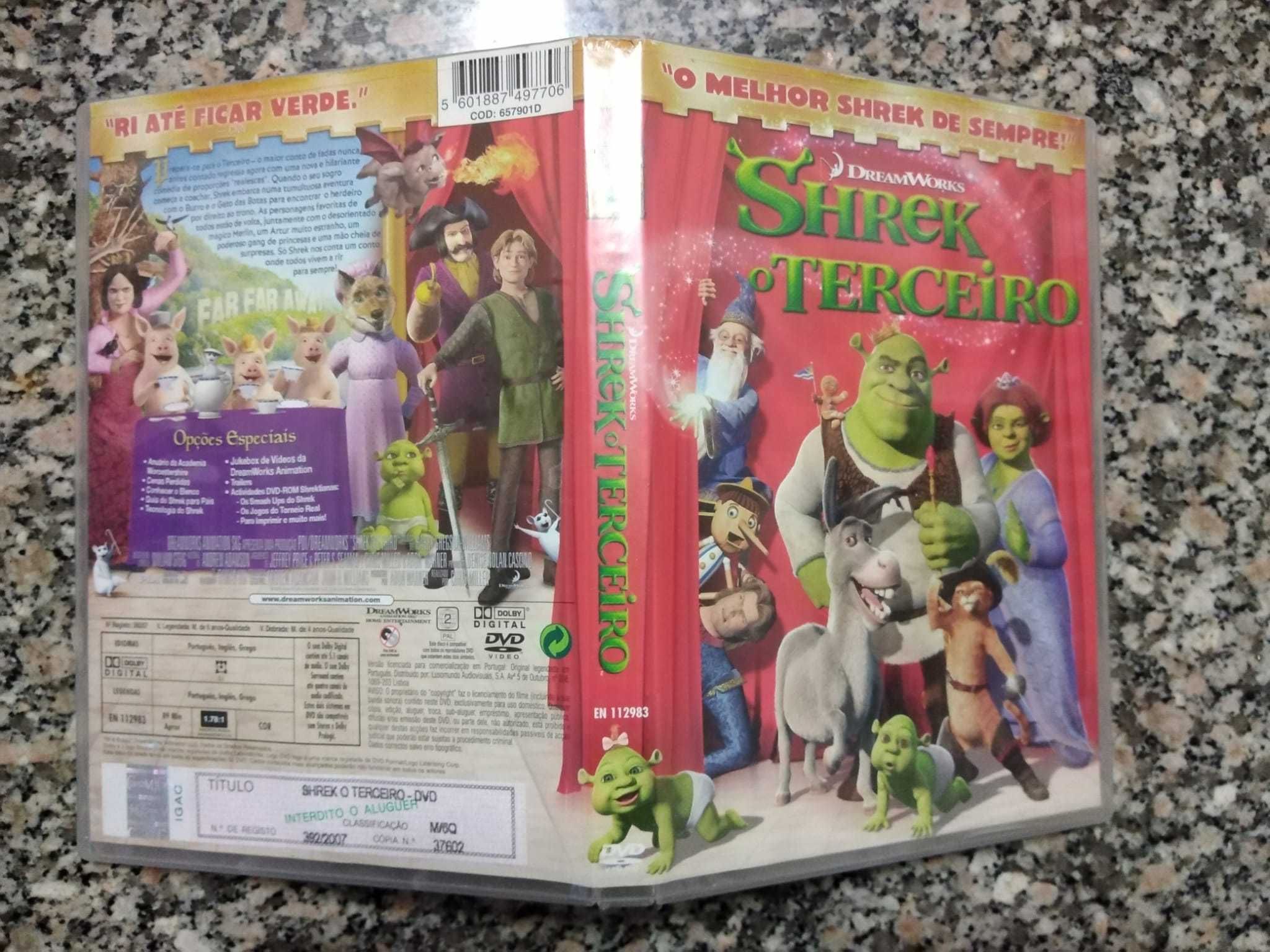 Filmes do Shrek em DVD + Gato das botas