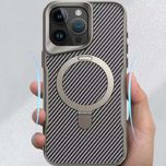 TPU+PC чохол Metal Buttons with MagSafe Carbon Ring