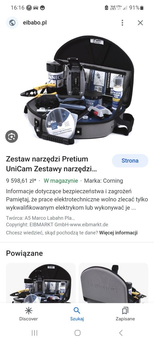 Spawarka światłowodowa CORNING