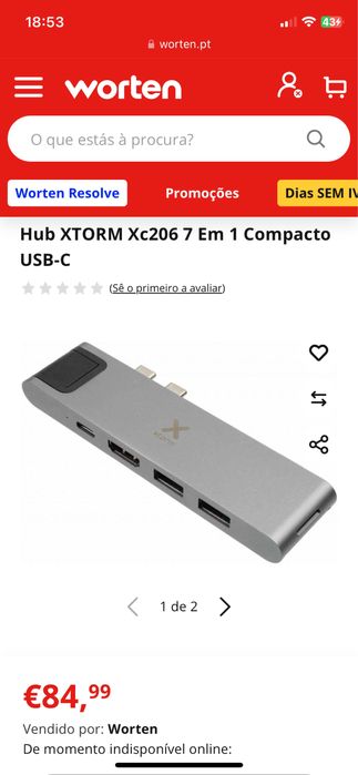 Adaptadores USB-C Hub 7in1/4in1/2xHDMI NOVOS