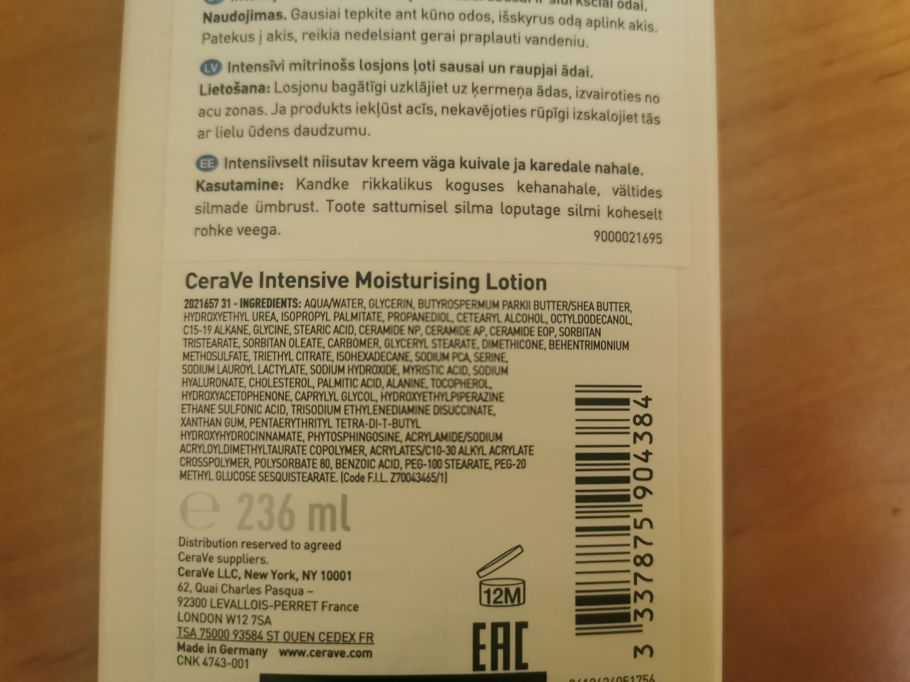 CeraVe intensywnie nawilżająca emulsja 236 ml nowa
