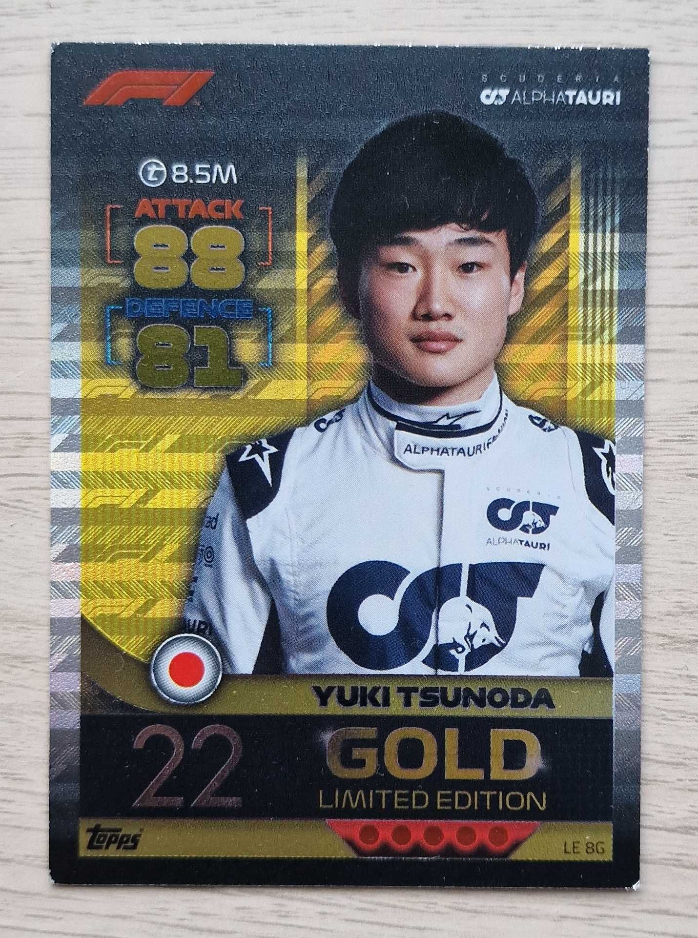 Karta Turbo Attax Yuki Tsunoda (Gold Limited Edition)