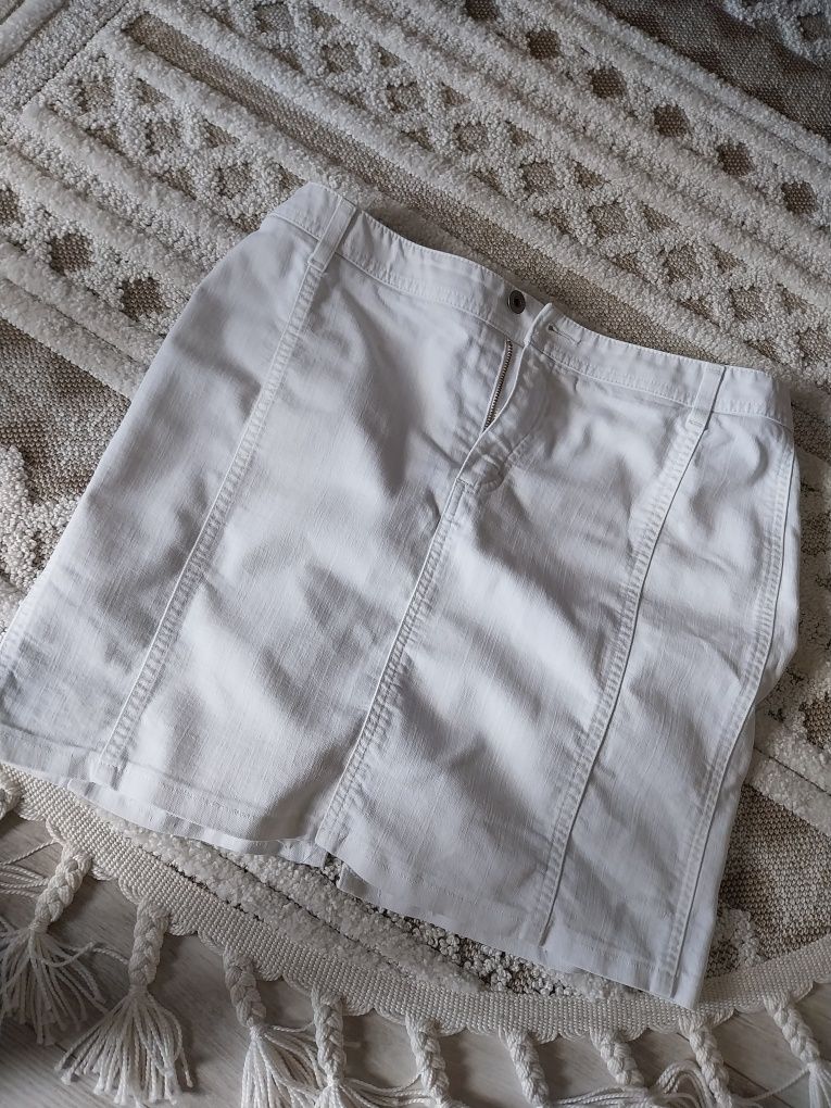Spódnica biała jeans M