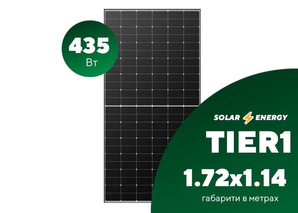 Сонячна панель Longi Solar LR5-54HTH-435M, 435Вт солнечная панель