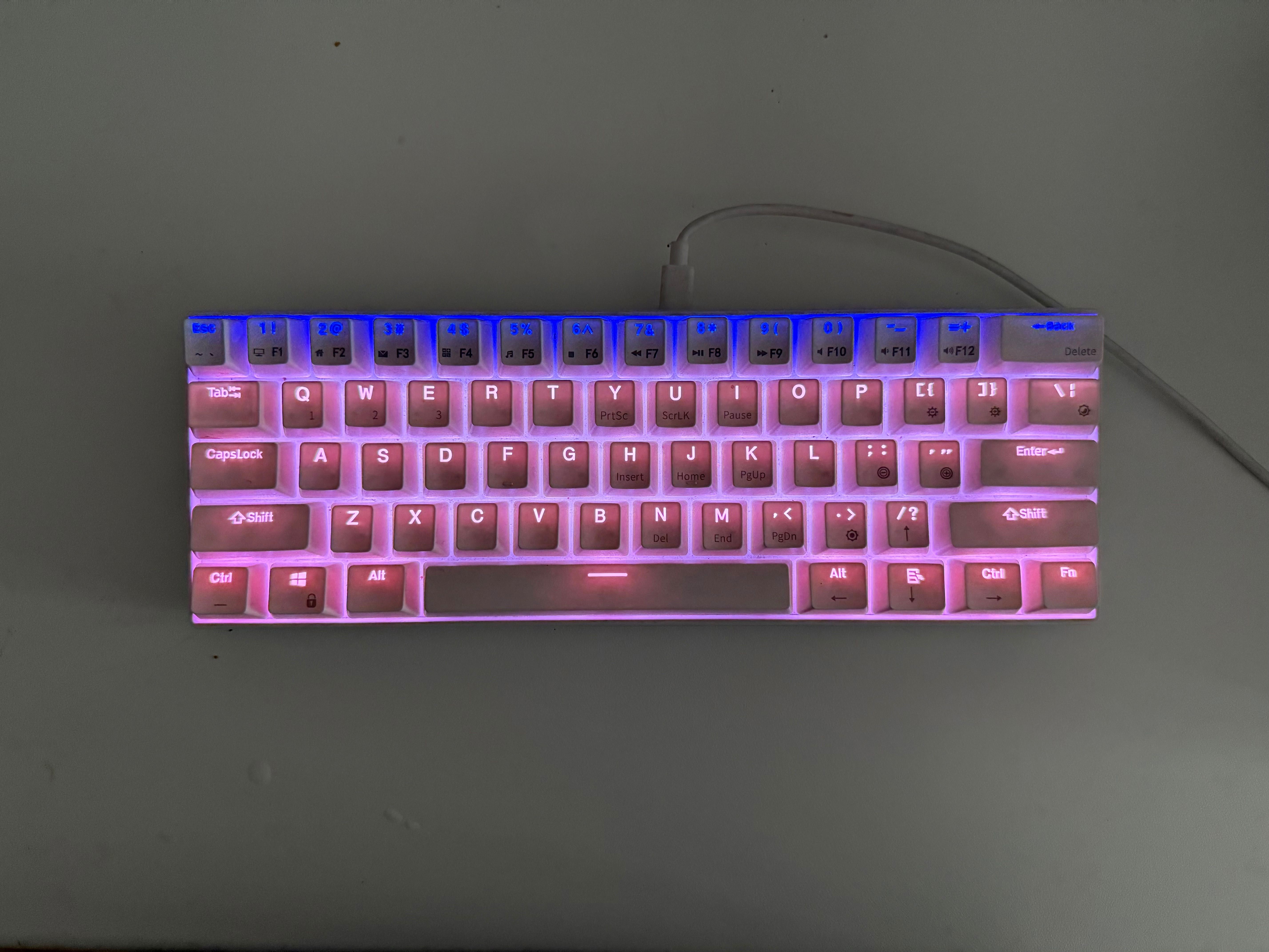 Klawiatura Mechaniczna Royal Kludge RK61 60% Bluetooth RGB Biała