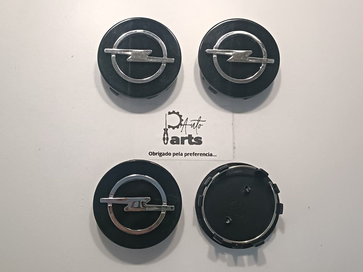 Conjunto 4 centros jante Opel 59mm Pretos