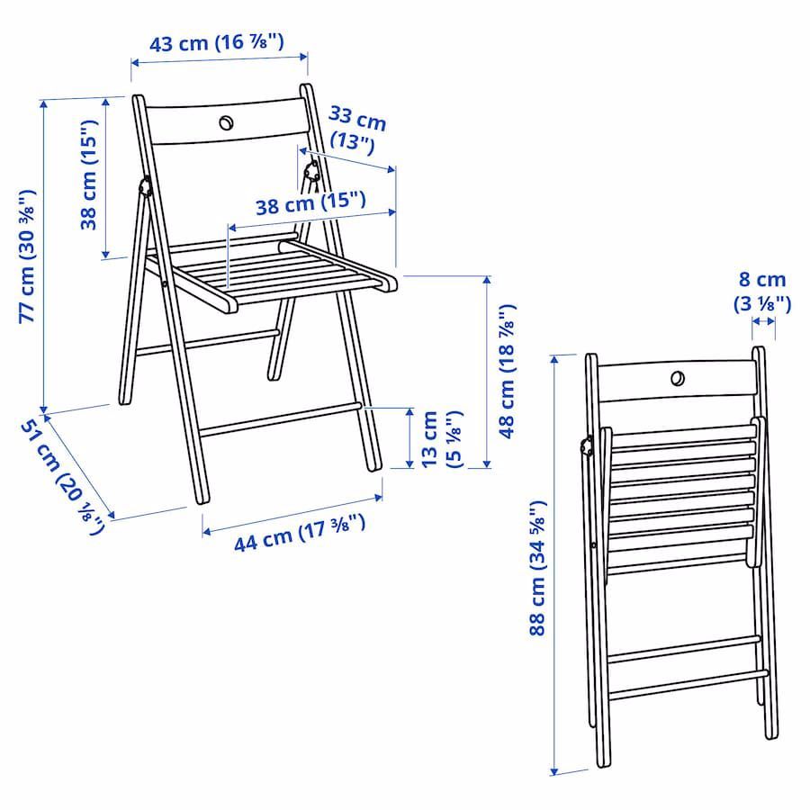 Krzesło Ikea Terje białe składane drewniane