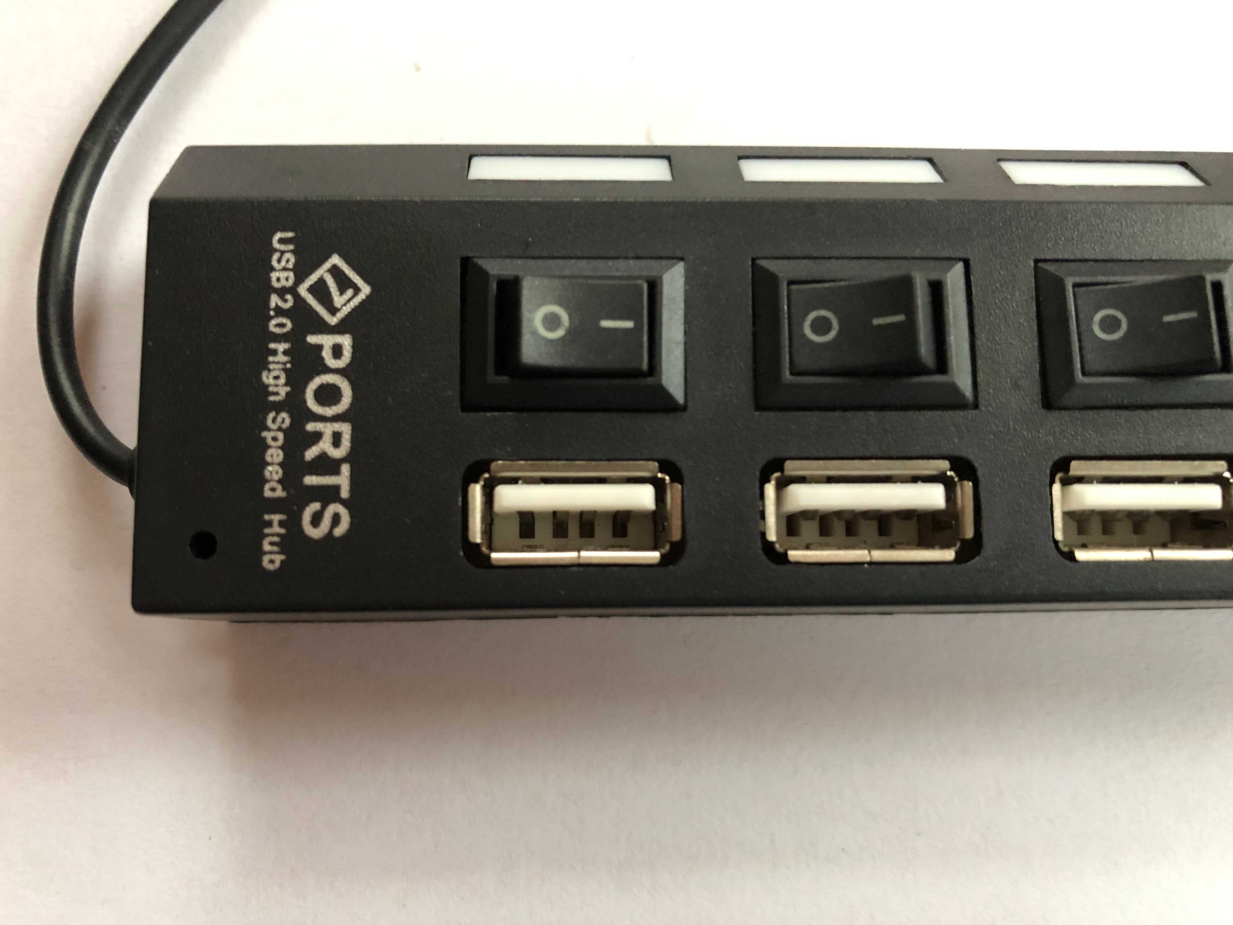 Hub rozdzielacz gniazda USB na 7xUSB  z niezależnymi włącznikami