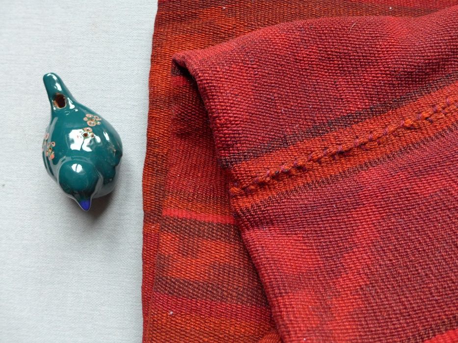ANTYCZNY KILIM 150X150 Andy Boliwia rękodzieło wełniany koc 100% ALPAK