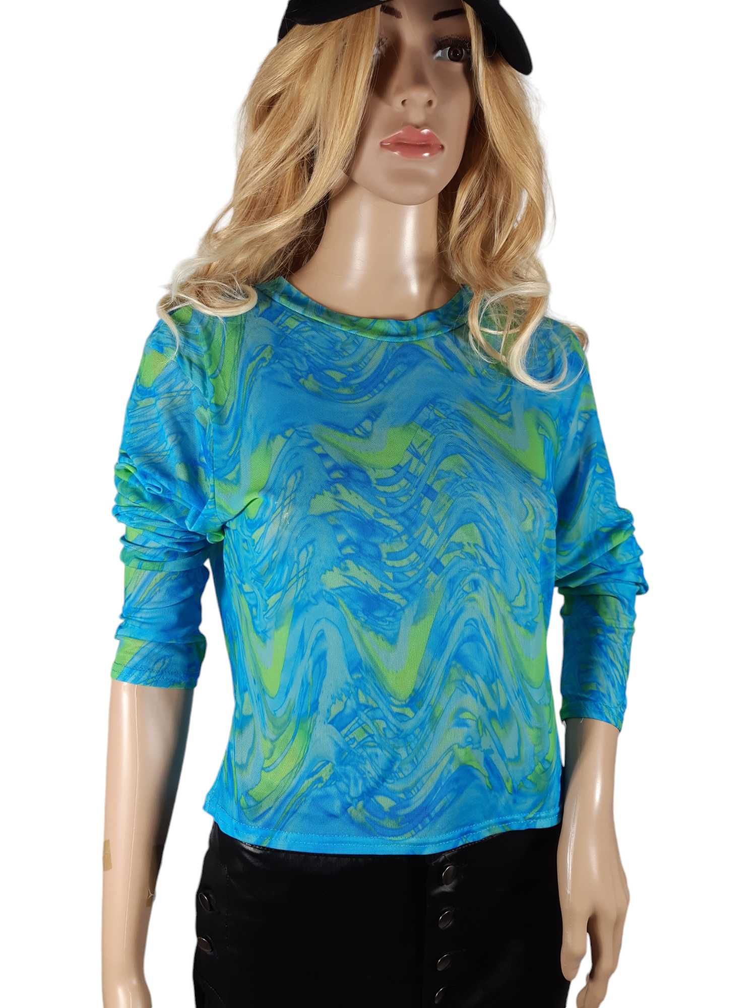 Nowa niebieska bluzka damska mgiełka 40,L/42,XL PrettyLittleThing wzór