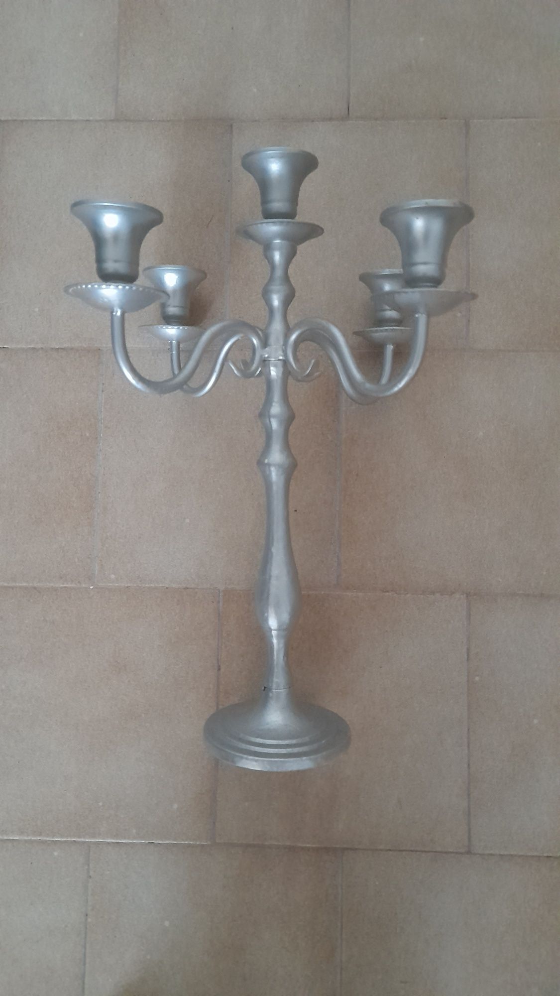 Castiçal Candelabro prateado