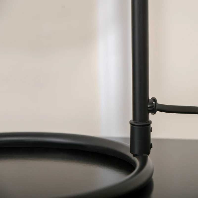 Candeeiro de mesa em vime, bege e preto