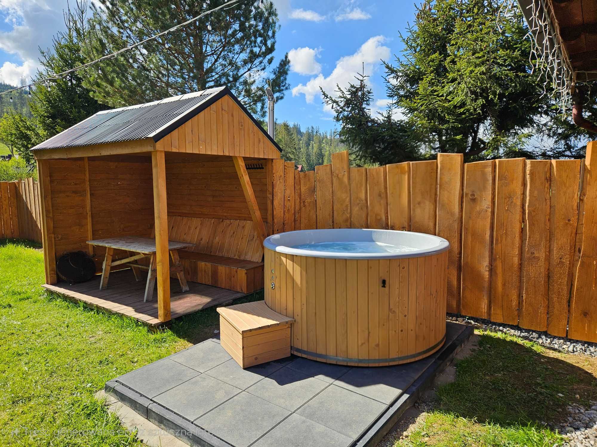 Domek z jacuzzi w górach na wyłączność z kominkiem wakacje noclegi