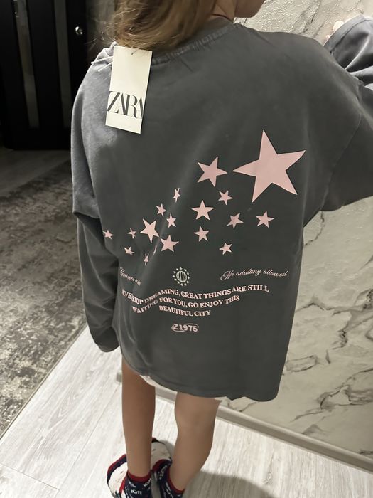 Реглан логслів zara 11-12 р 152см сірий витертий ефект