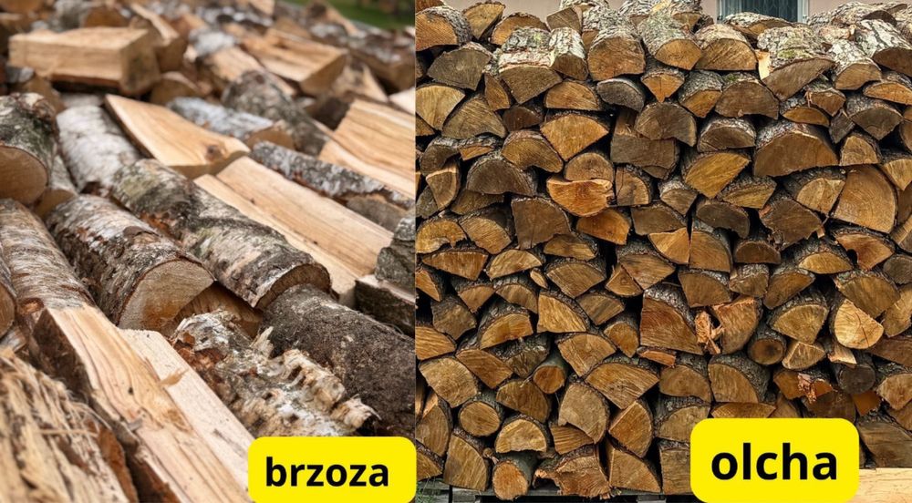 Drewno kominkowe opałowe SOSNA DĄB BRZOZA OLCHA dowóz GRATIS