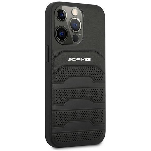 Etui Hardcase Skórzane AMG do iPhone 14 Pro 6,1" - Czarny