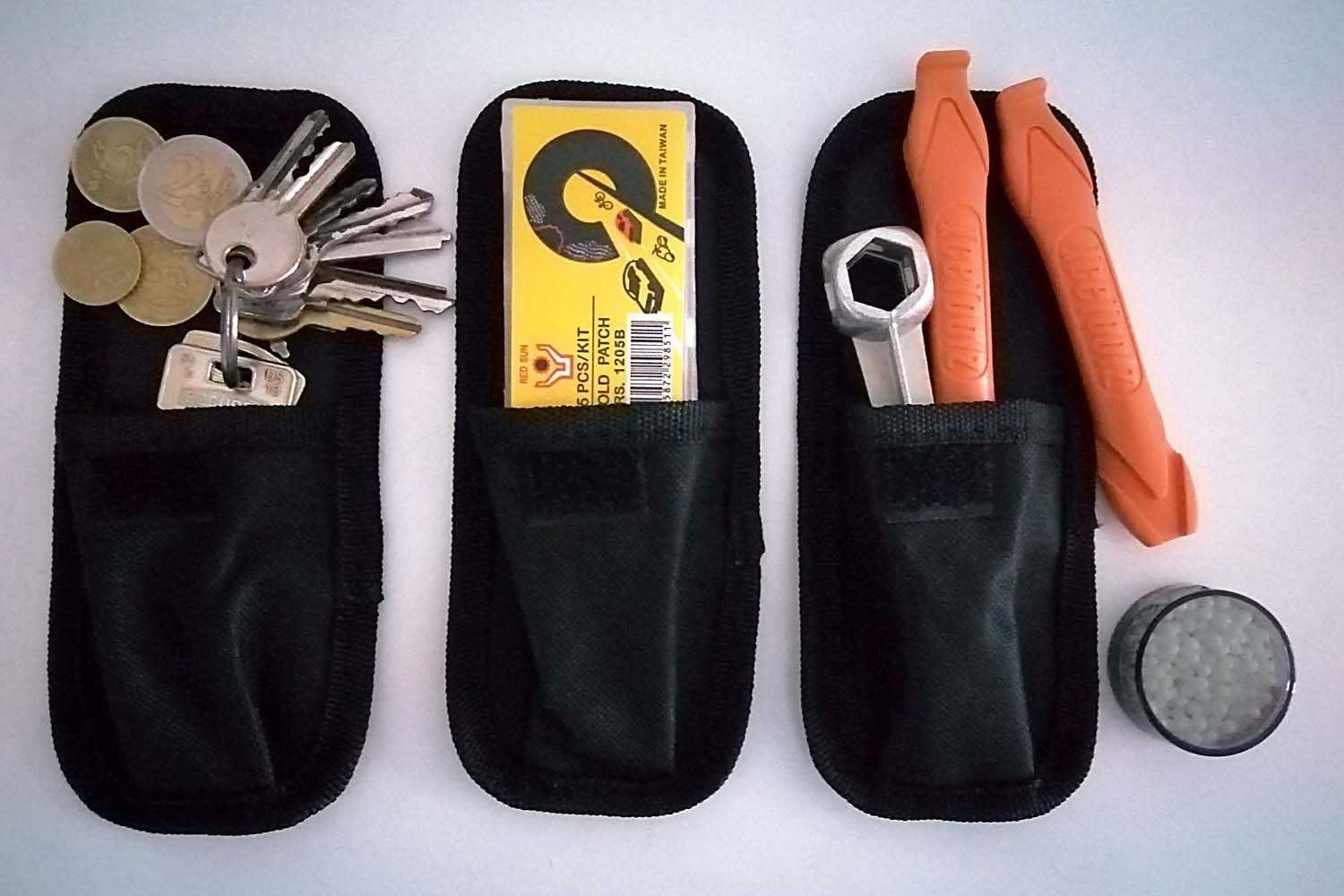 Mini bolsa p/ peq. objetos: chaves lenços moedas ferramentas bicicleta