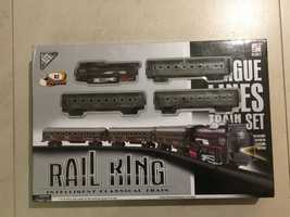 Kolejka Rail King Parowóz + 3 Wagony