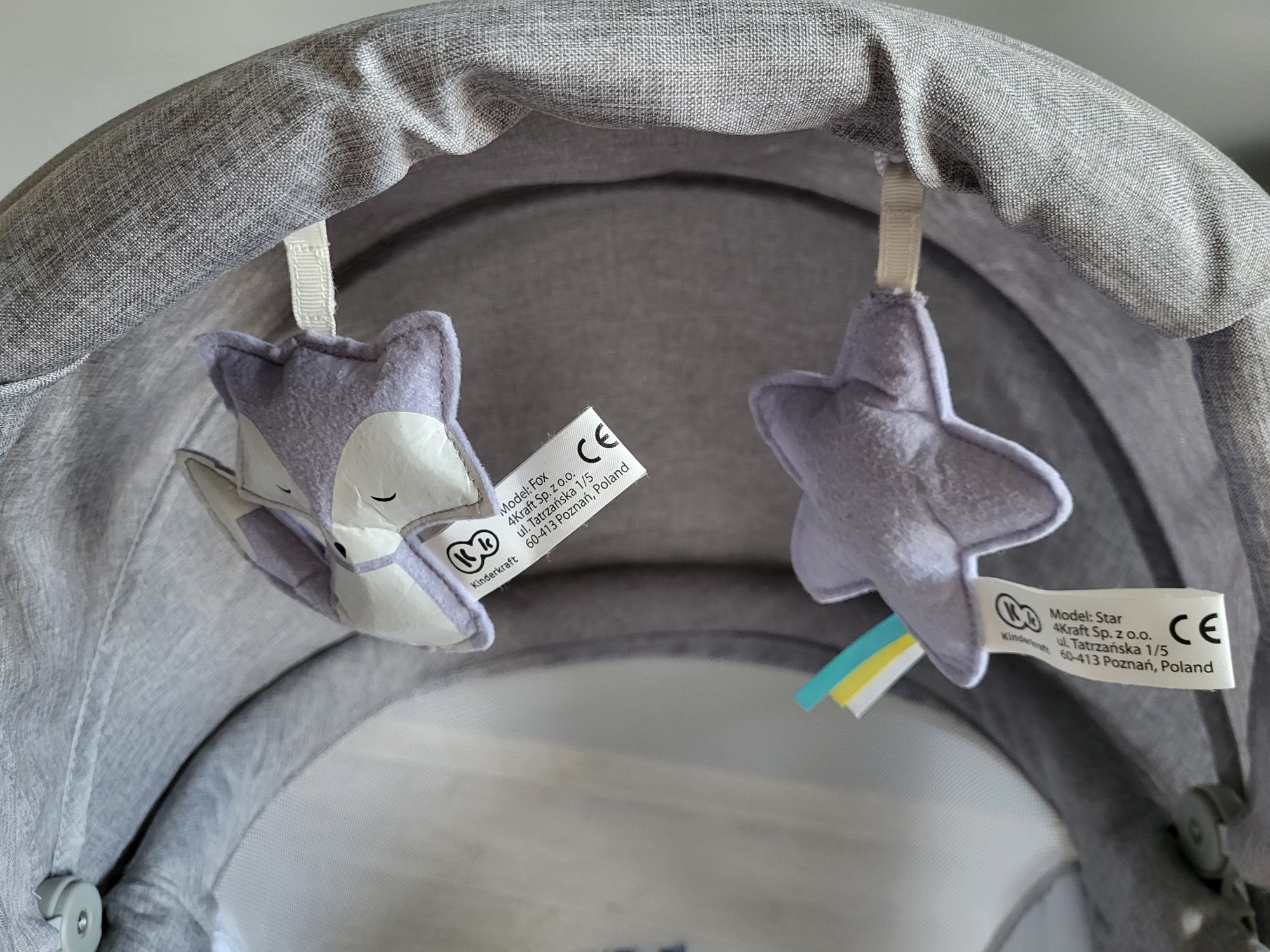 Łóżeczko KINDERKRAFT Lovi Szary + gratis prześcieradła