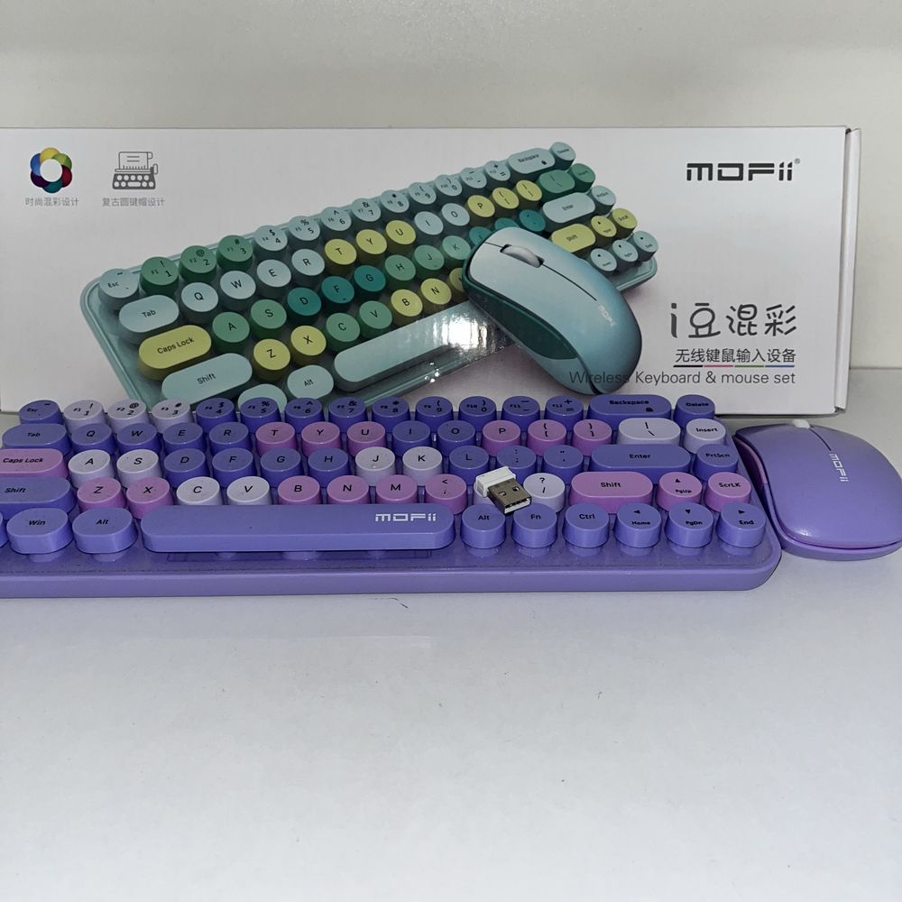 Zestaw klawiatura + mysz Mofii Bean ka fioletowy
