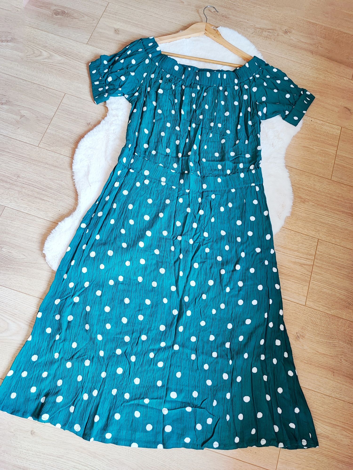 Next długa letnia sukienka w grochy XL wiskoza plus size